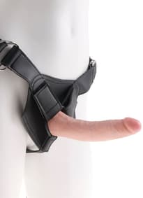 Frekke sexleketøy - King Cock strap-on med dildo - bilde
