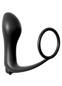 Sexleketøy - Vibrerende buttplug med penisring - bilde