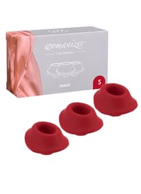 Pirrende tilbehør - Womanizer reservehetter 3 x rød S - bilde