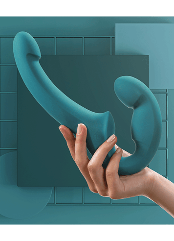 Frekke sexleketøy - Fun Share Lite strap-on blå - bilde 6