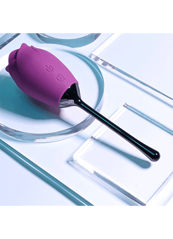 Sexleketøy for henne - Playboy Petal lilla vibrator med tunge - bilde 7