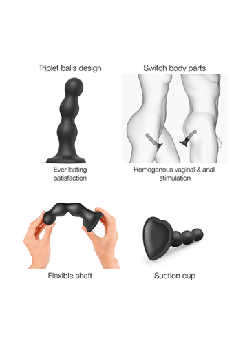 dildoer - Strap-on-me dildo kurvet sort M - bilde 5
