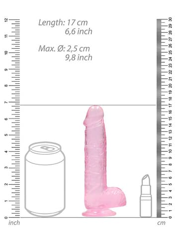 dildoer - Dildo med baller rosa 15 cm - bilde 5