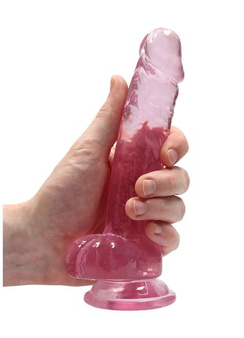 dildoer - Dildo med baller rosa 17 cm - bilde 3