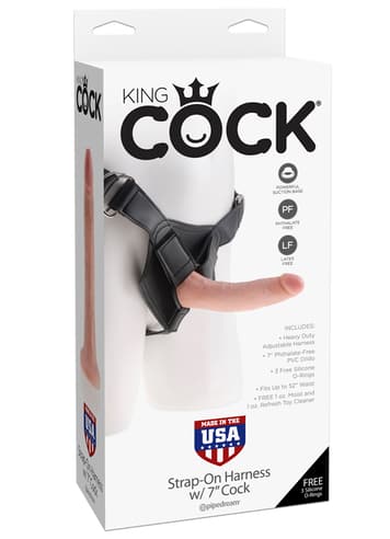 Frekke sexleketøy - King Cock strap-on med dildo - bilde 3