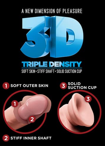 Dildoer - Dildo 2-i-1 King Cock Plus 23,5 cm - bilde 8