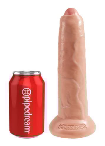 dildoer - Dildo med forhud King Cock lys 22,9 cm - bilde 3