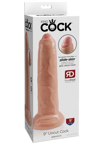 dildoer - Dildo med forhud King Cock lys 22,9 cm - bilde 4