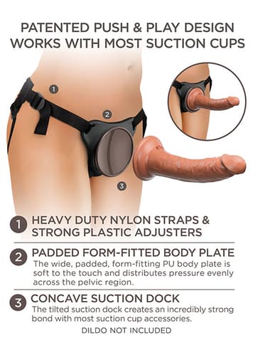 Frekke sexleketøy - King Cock Elite dock strap-on belte - bilde 7