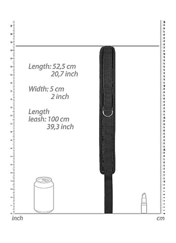 Frekke sexleketøy - Halsbånd og lenke Ouch Velvet and Velcro - bilde 4