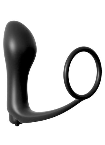 Analsex - Vibrerende buttplug med penisring - bilde 1