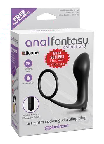 Analsex - Vibrerende buttplug med penisring - bilde 4