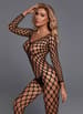 Sexy undertøy - Christine - Fishnet Catsuit with Sleeves Black One Size - bilde 3