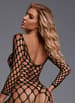 Sexy undertøy - Christine - Fishnet Catsuit with Sleeves Black One Size - bilde 2