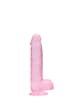 dildoer - Dildo med baller rosa 15 cm - bilde 1