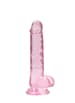 dildoer - Dildo med baller rosa 17 cm - bilde 1